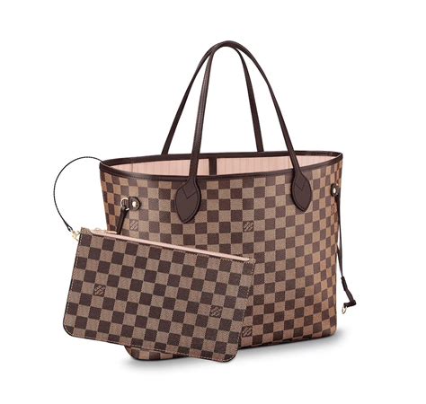 louis vuitton neverfull damier ebene rose ballerine replica